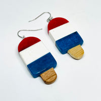 Wood and Resin Bomb Pops - Earrings