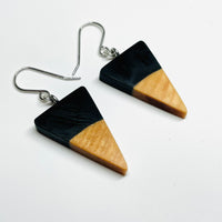Wood and Resin Onyx Maple Tiny Isosceles - Earrings