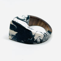 Wood and Resin Black & White Walnut - Ring