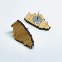 Wood Laser Cut Illinois Red Oak Stud/Posts - Earrings