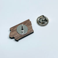 Wood Laser Cut Iowa Walnut - Lapel Pin
