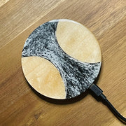 Wood and Resin Black & White Marble Maple - Cell Phone Charging Pad