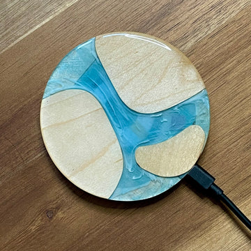 Wood and Resin Pacific Shores Maple - Cell Phone Charging Pad