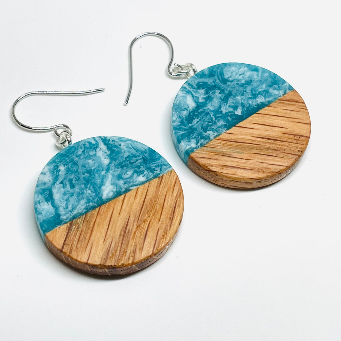 Pacific Shores White Oak Rounds - Earrings