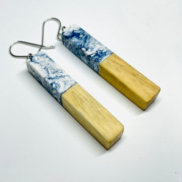 Wood and Resin Atlantic Shores Maple Stems - Earrings