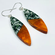 Wood and Resin Buckthorn Forest Slivers - Earrings