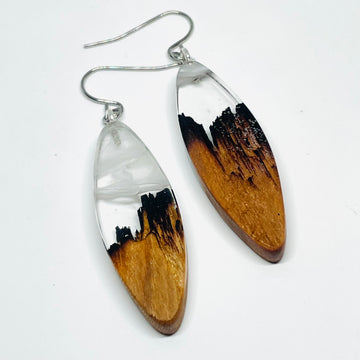Wood and Resin Canyon Cherry Slivers - Earrings