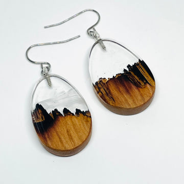 Wood and Resin Canyon Cherry Teardrops - Earrings
