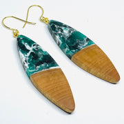 Malachite Maple Large Slivers - Earrings