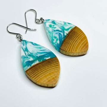 Wood and Resin Pacific Shores Maple Pods - Earrings