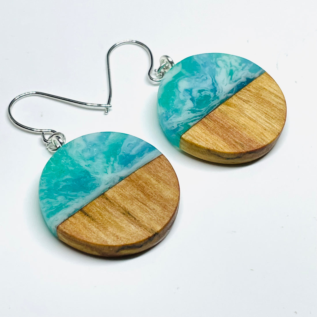 Wood and Resin Pacific Shores Maple Coins - Earrings
