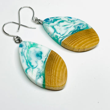 Wood and Resin Pacific Shores Maple Pods - Earrings