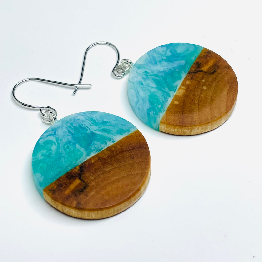 Wood and Resin Pacific Shores Maple Rounds - Earrings