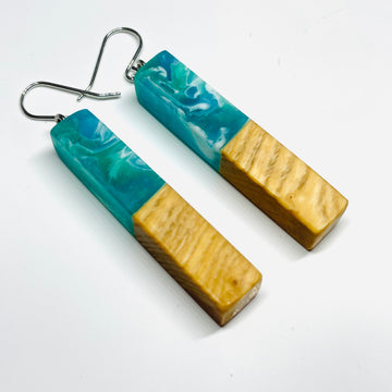 Wood and Resin Pacific Shores Maple Stems - Earrings