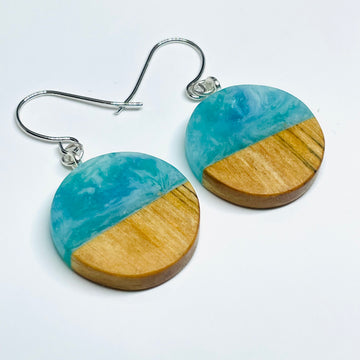 Wood and Resin Pacific Shores Maple Tiny Buttons - Earrings