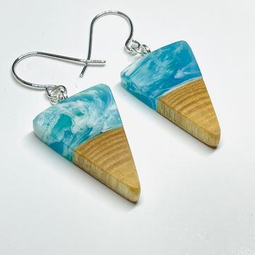 Wood and Resin Pacific Shores Maple Tiny Isosceles - Earrings