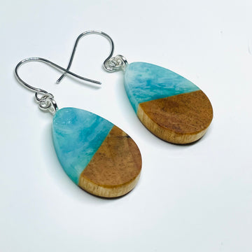 Wood and Resin Pacific Shores Maple Tiny Teardrops - Earrings