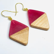 Raspberry Maple Diamonds - Earrings