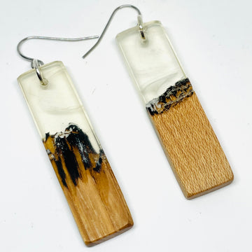 Wood and Resin Canyon Ash Planks - Earrings
