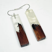 Wood and Resin Canyon Walnut Planks - Earrings
