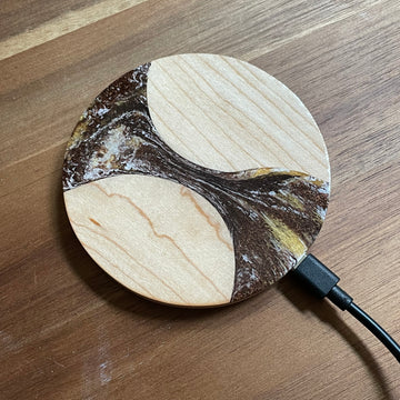 Wood and Resin Bronze and Gold Maple - Cell Phone Charging Pad