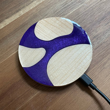 Wood and Resin Purple Maple - Cell Phone Charging Pad