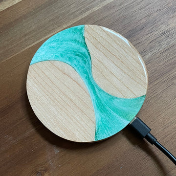 Wood and Resin Pacific Shores Maple - Cell Phone Charging Pad