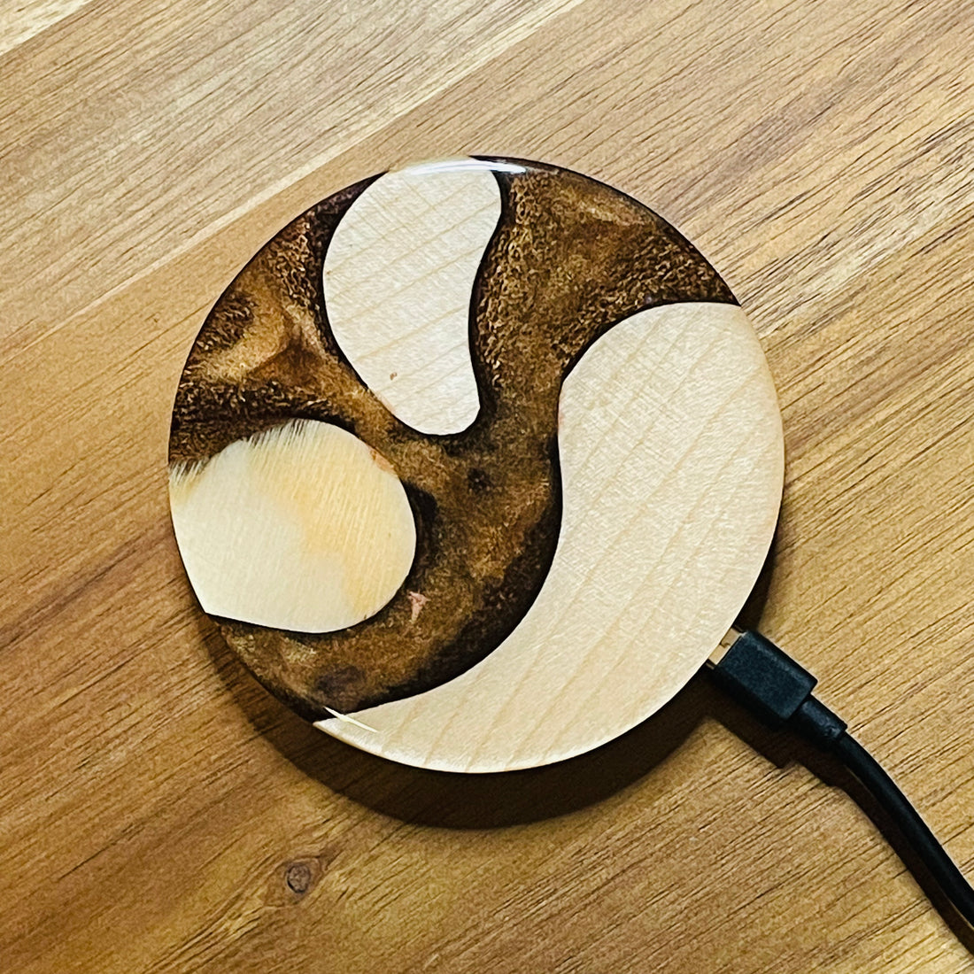 Wood and Resin Bronze Maple - Cell Phone Charging Pad