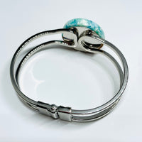 handmade jewelry, Minnesota local wood and resin artist. platinum plated bracelet spring loaded hinge opening