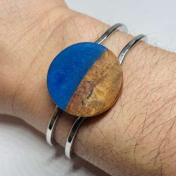 Blue Spalted Maple Round - Bracelet
