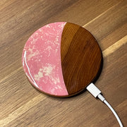 Wood and Resin Pink Maple - Cell Phone Charging Pad