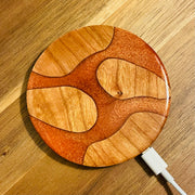 Wood and Resin  Butterscotch Cherry - Wireless Phone Charger