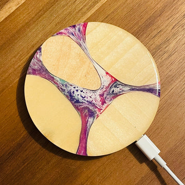 Wood and Resin Cosmic River Maple - Wireless Phone Charger