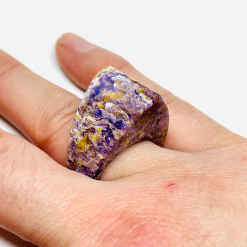 Wood and Resin Purple & Gold Walnut - Ring