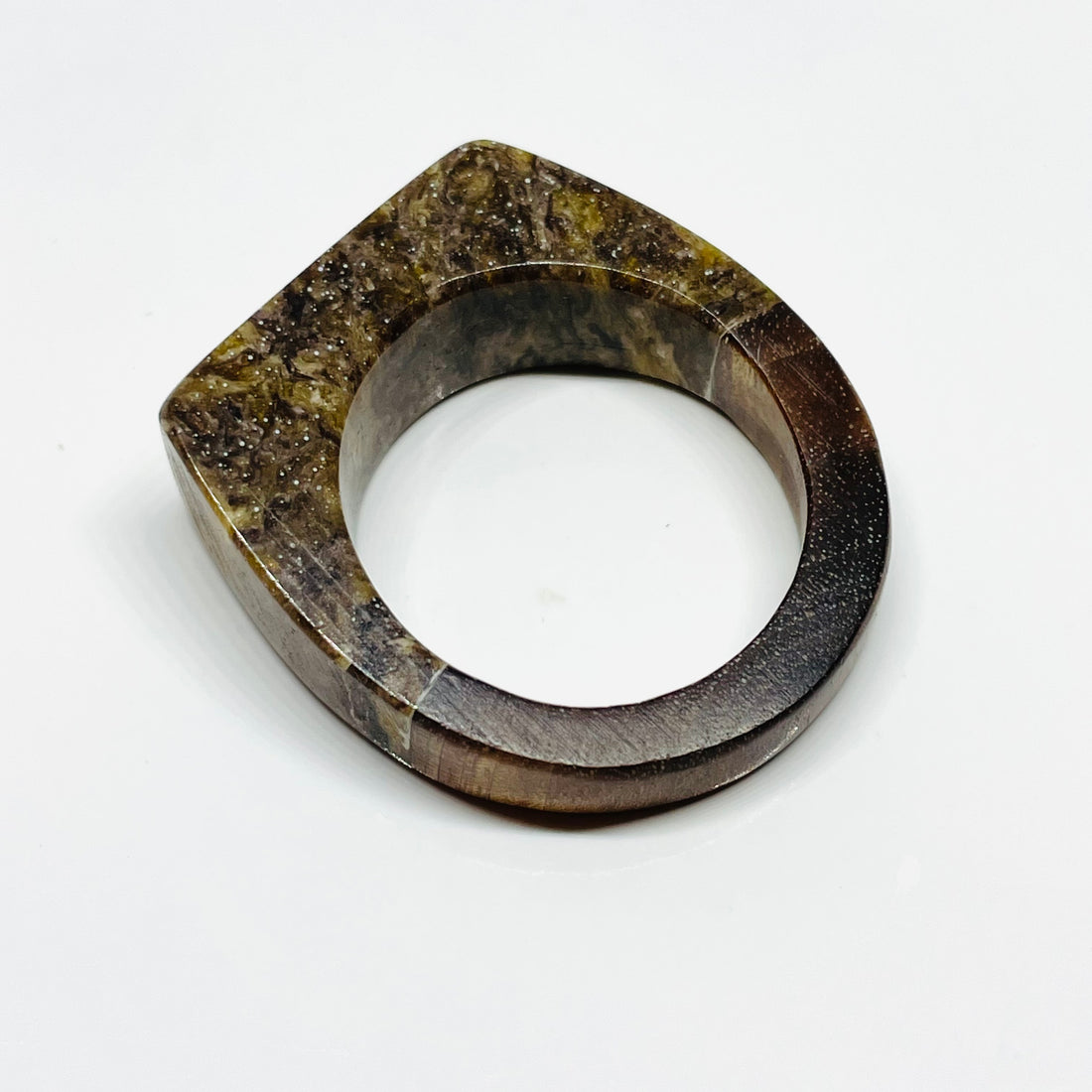 Wood and Resin Bronze & Gold Walnut - Ring