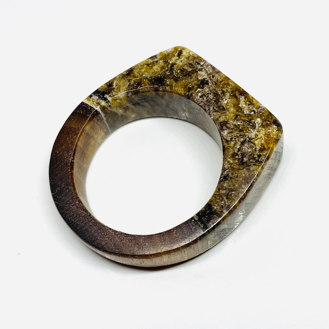Wood and Resin Bronze & Gold Walnut - Ring
