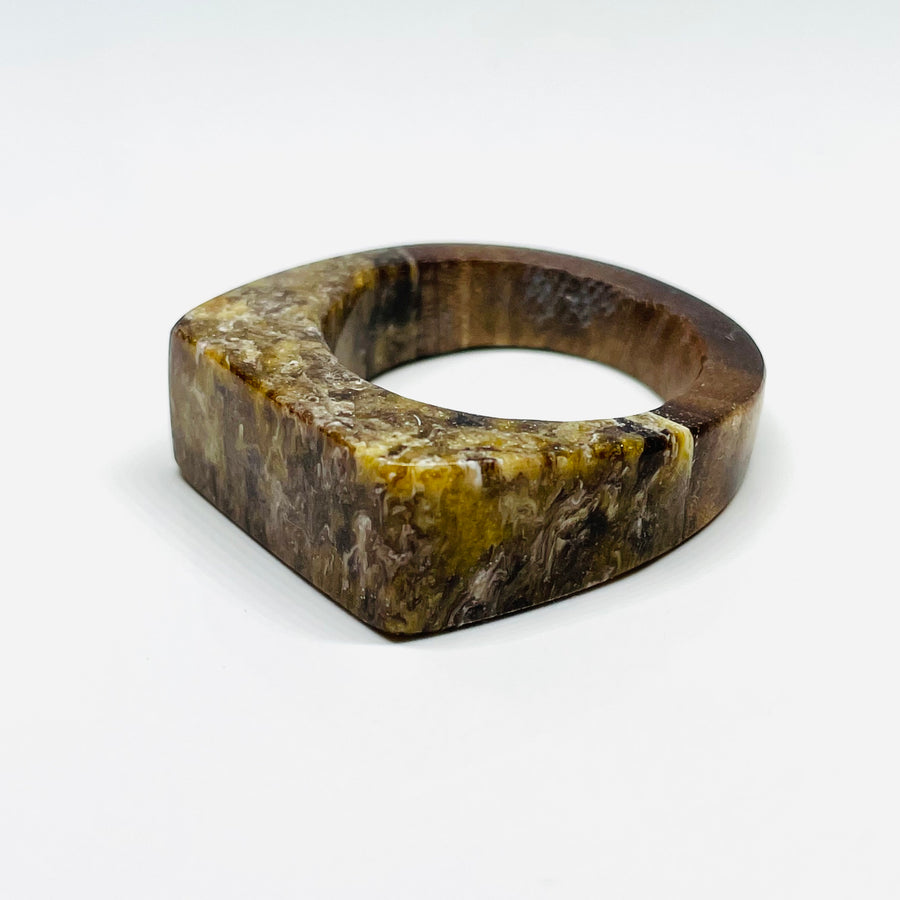 Wood and Resin Bronze & Gold Walnut - Ring