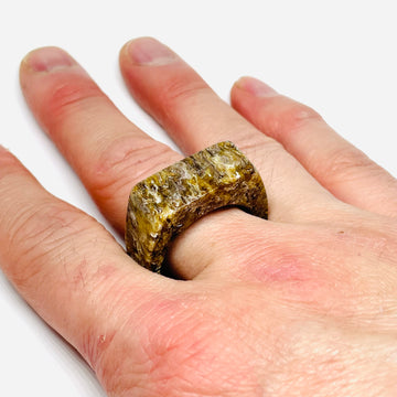 Wood and Resin Bronze & Gold Walnut - Ring