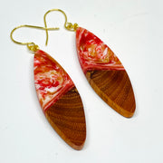Wood and Resin Buckthorn Bonfire Slivers - Earrings