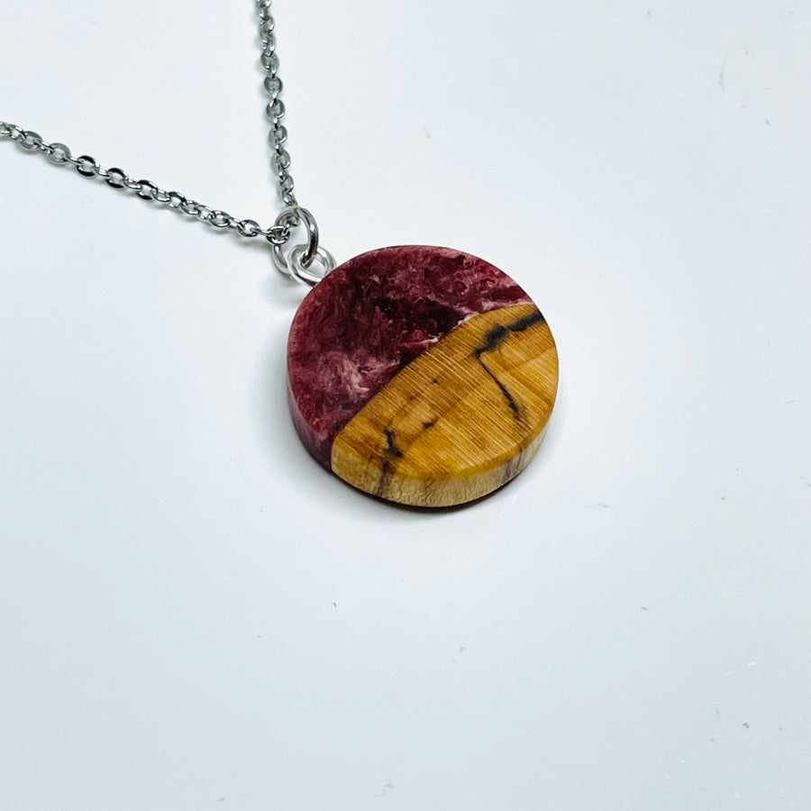 Shiraz Swirl Maple Button - Pendant/Necklace