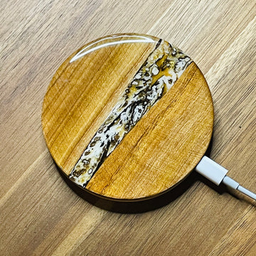 Wood and Resin Gold & Bronze Ash - Cell Phone Charging Pad