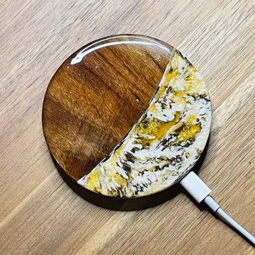 Wood and Resin Gold & Bronze Walnut - Cell Phone Charging Pad