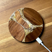 Wood and Resin Bronze & Gold Walnut - Wireless Phone Charger