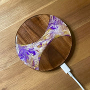 Wood and Resin Purple & Gold Walnut - Wireless Phone Charger