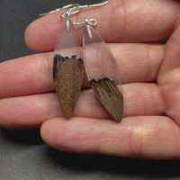 Wood and Resin Clear Sky Canyon WalnutSlivers - Earrings