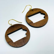 Wood Laser Cut Iowa Walnut - Earrings