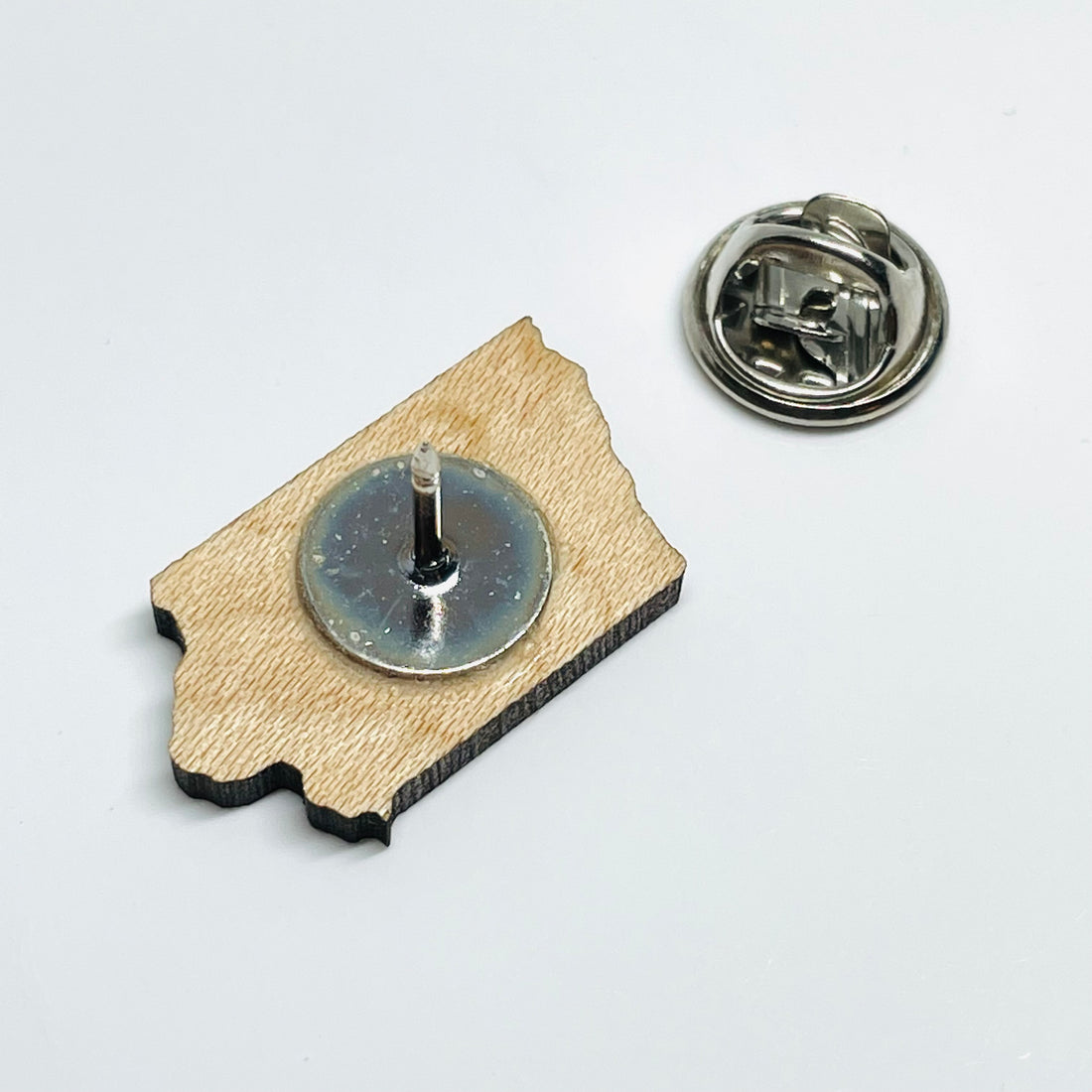 Wood Laser Cut Iowa Maple - Lapel Pin