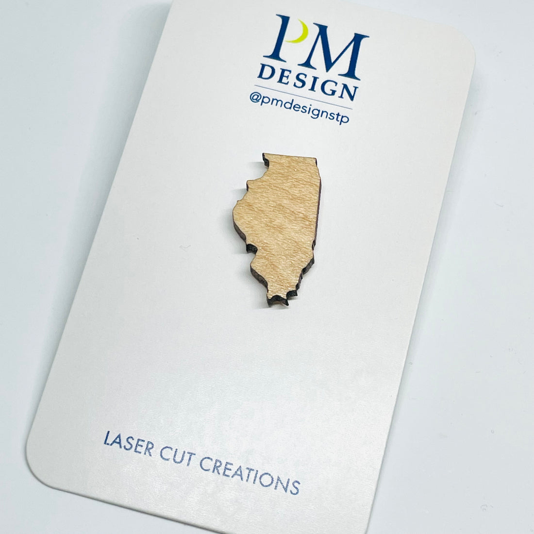 Laser Cut Illinois Maple - Lapel Pin