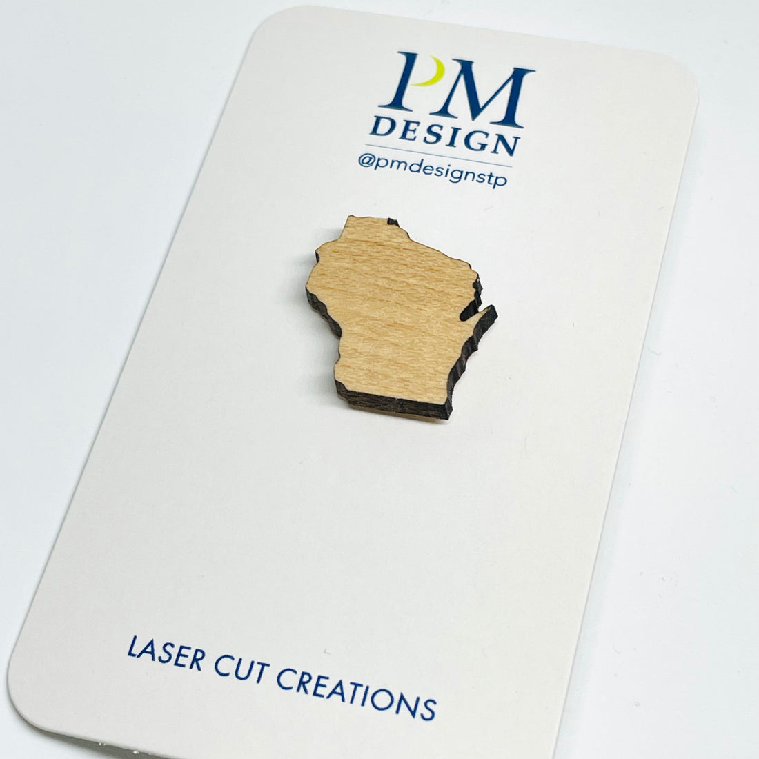 Laser Cut Wisconsin Maple - Lapel Pin
