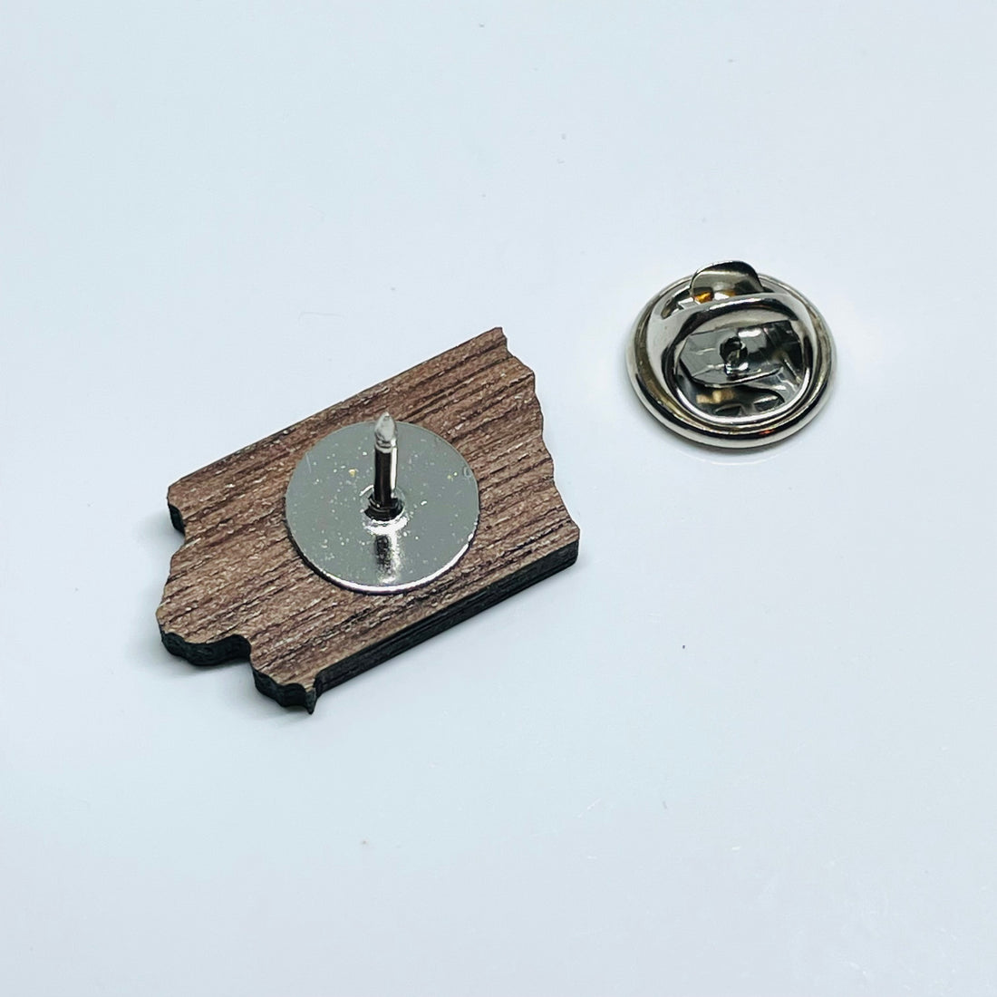 Laser Cut Iowa Walnut - Lapel Pin